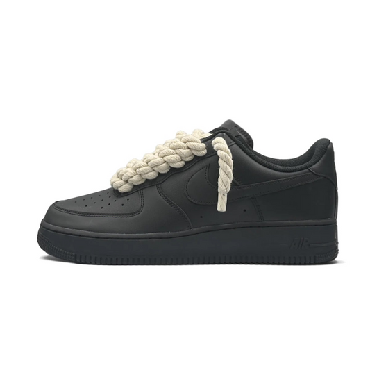 Nike Air Force 1 Low '07 Black - Beige Rope Laces