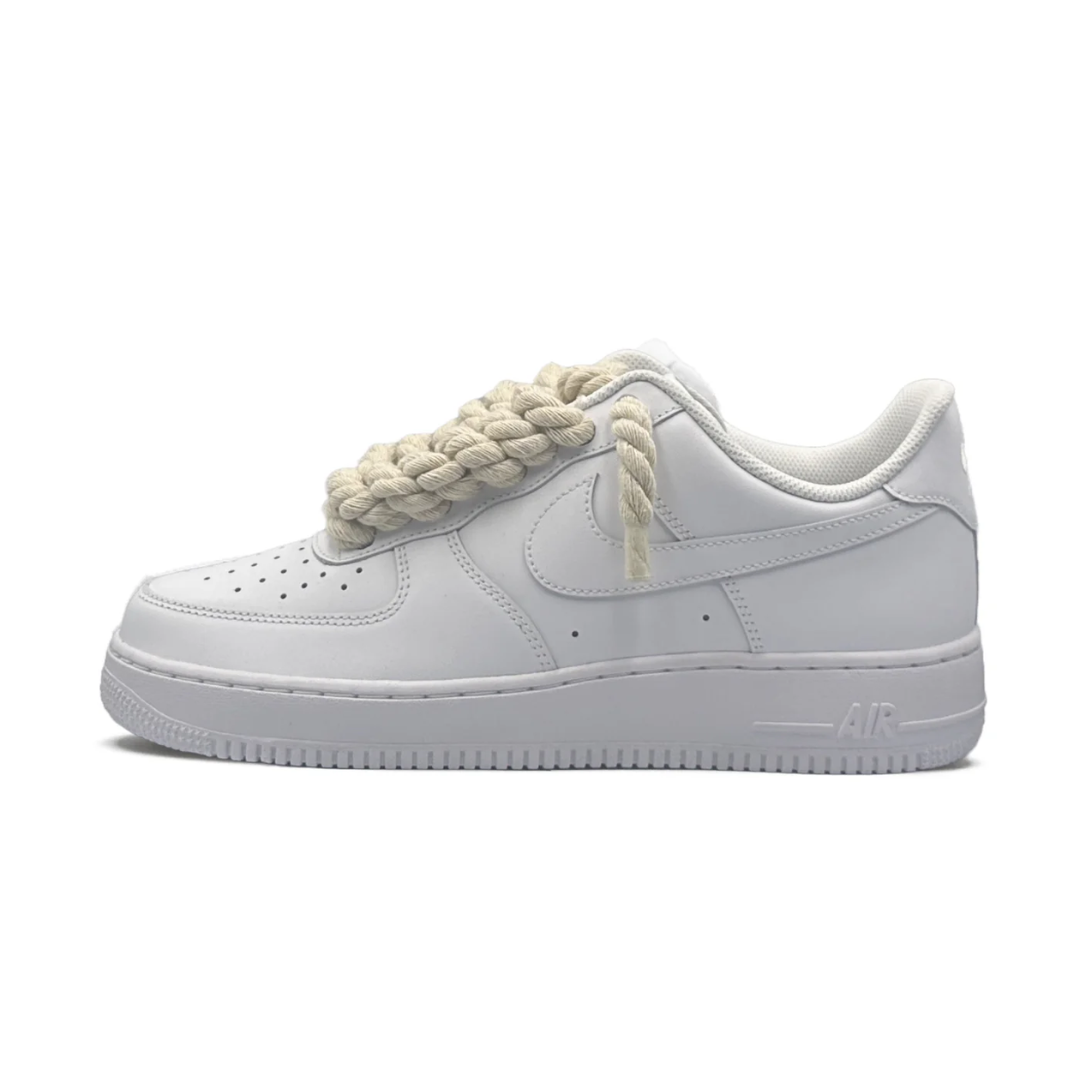 Nike Air Force 1 Low '07 White - Beige Rope Laces