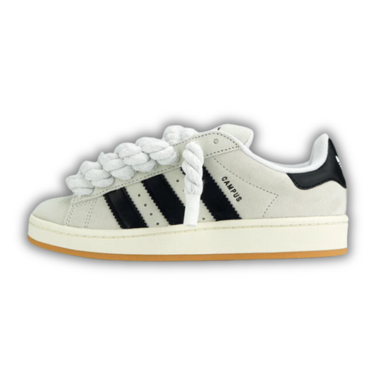 adidas Campus 00s Crystal White Core Black - White Rope Laces