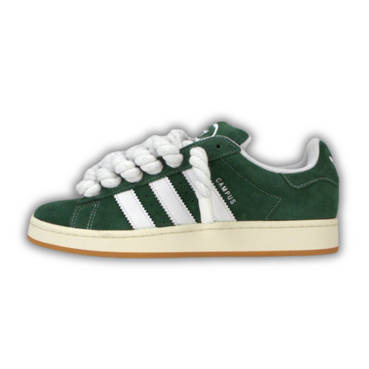 adidas Campus 00s Dark Green Cloud White - White Rope Laces