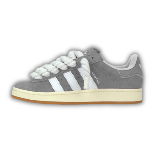 adidas Campus 00s Grey White Gum - White Rope Laces