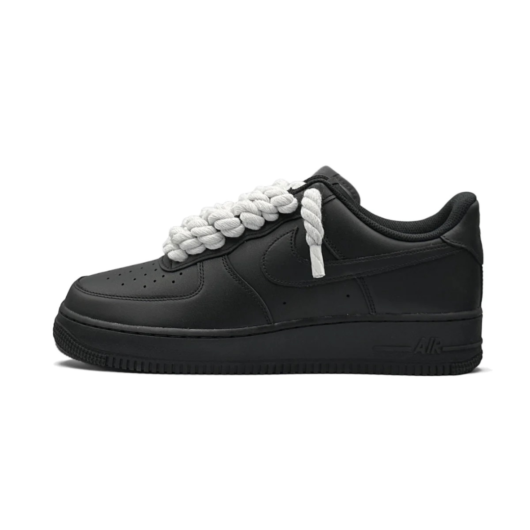 Nike Air Force 1 Low '07 Black - White Rope Laces